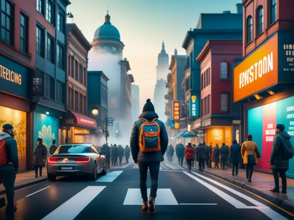 Cityscape vibrante: arte callejero transformando espacios urbanos Un vibrante mural urbano revoluciona el espacio con arte público, colores audaces y mensajes poderosos