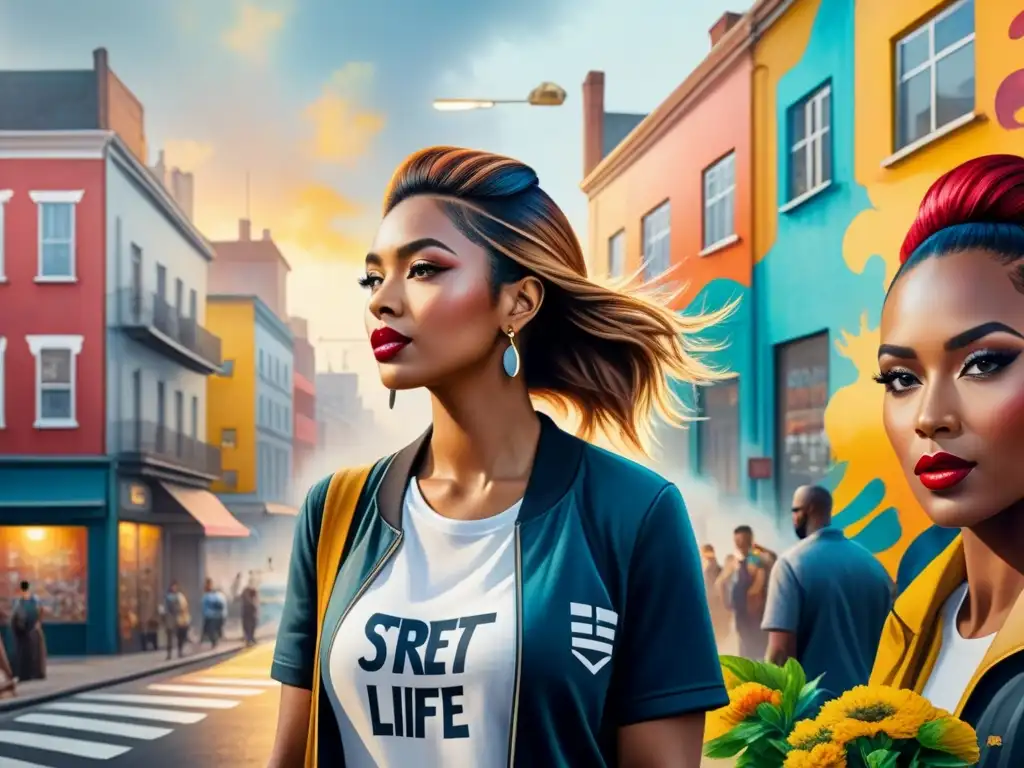 Cityscape vibrante: murales callejeros como puentes culturales Un vibrante paisaje urbano lleno de murales impactantes que reflejan la diversidad cultural y la expresión artística